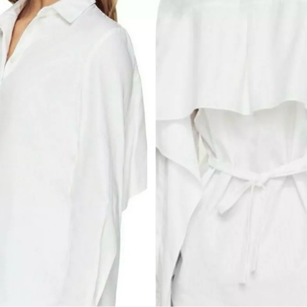 BCBG Rosita White Large Women Blouse